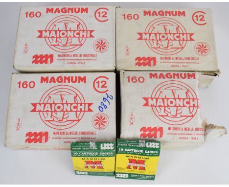 Five hundred and seventy 12 bore Maionchi 3" Magnum 52g 5 shot cartridges, all sealed in original boxes.&nbsp;PLEASE NOTE THA