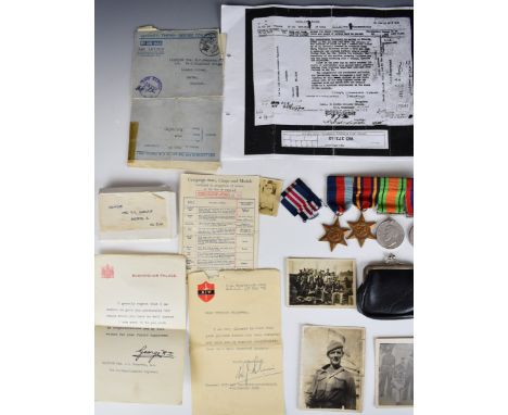 British Army WW2 Northamptonshire Regiment Military Medal Immediate Award medal group of five comprising Military Medal named