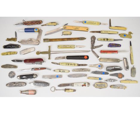 Approximately 45 pocket knives including royal commemorative, novelty and branded, Rostfrei multi blade, Albinox etc  PLEASE 