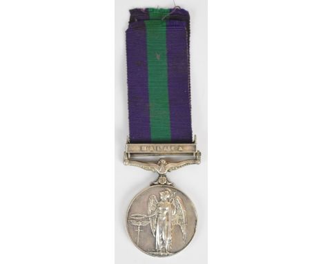 British Army General Service Medal with clasp for Malaya named to 23544625 Pte A L Jefferies, 3rd East Anglian Regiment