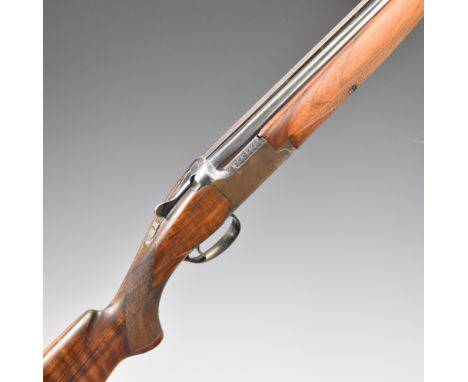 Browning B25 A1 12 bore over and under ejector shotgun with chequered semi-pistol grip and forend, single trigger, vented top