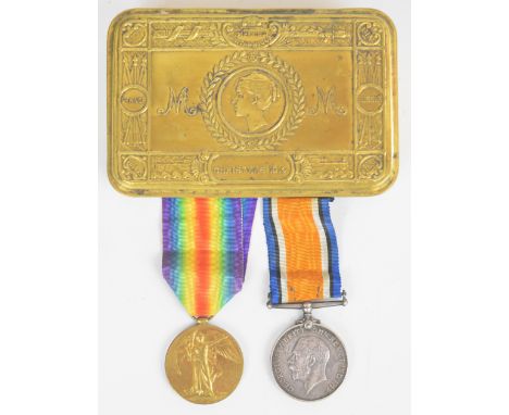 British Army WW1 medal pair comprising War Medal and Victory Medal named to 50702 Pte J A Curtis, Manchester Regiment, togeth