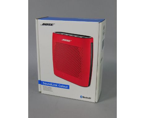 A Bose bluetooth speaker, Soundlink colour, boxed.