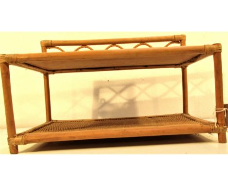 Bamboo shelf unit with 2 shelves, wall hanging. 46 x 26 x 20cm. 