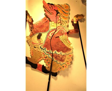 Wayang kulit shadow puppet from Bali. Wibisana.  60 x 24cm. Mid 20th c.  