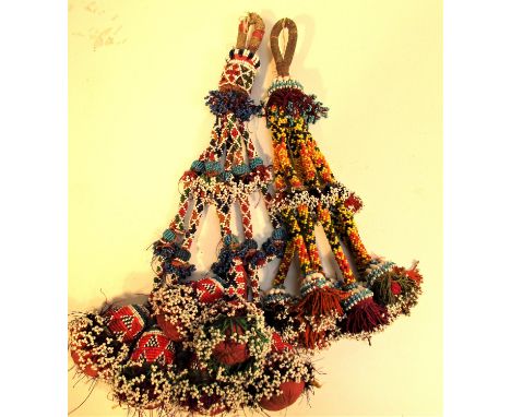 2 x Tassels. North Afghanistan . The art of bead work is popular amongst the Hazara tribes in central and north Afghanistan. 