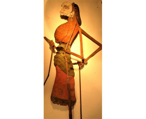 Wayang kulit shadow puppet. An old villager. 70 x 12cm. Mid 20th c. 