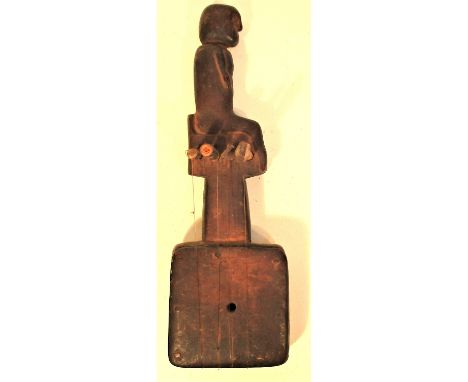 Peg box four string lute, hasapi, type guitar. The carved figure is typical of the Torba Batak.  30 x 10cm. Mid 20th c. 