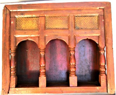 A display box I made up from an old Swat valley carved and arched front from a kitchen cupboard. It has been used for display