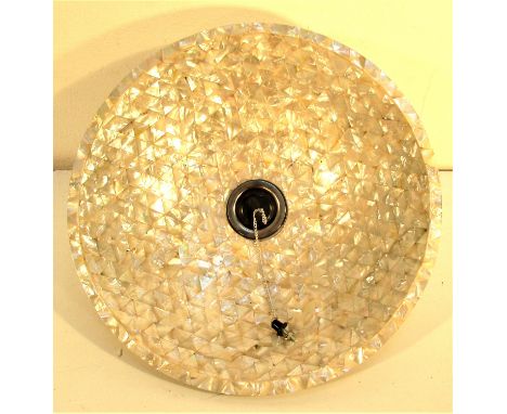Abalone shell wash basin, complete with plug outlet fitting. 39 x 12cm. 