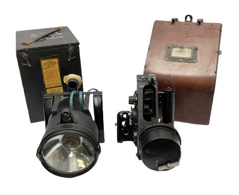 WW2 Air Ministry Bubble Sextant Mk. IXA 6B/218 No.561/44 in original box; and Air Ministry Lamp Signalling Type "B" Ref.No. 5