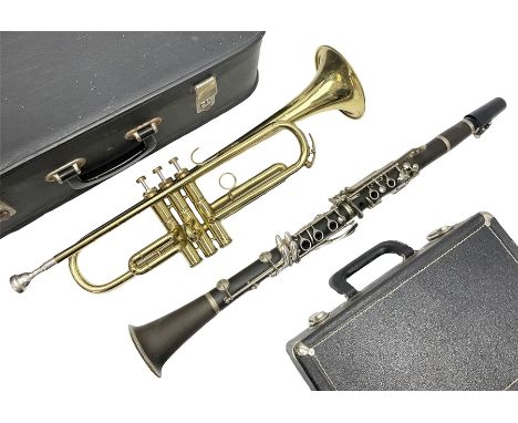 Lafleur trumpet serial no.054827; and Intermusic five-piece clarinet; both cased (2)Condition Report:Trumpet well used with s