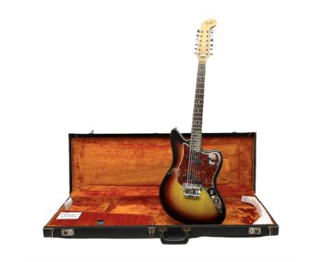 Fender three-tone Sunburst 12-string electric guitar c1965/6 Fullerton USA, with alder body and maple neck, the Indian rosewo