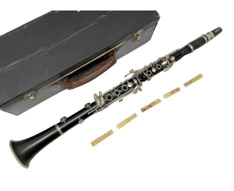 Selmer Student Console four-piece clarinet; No.479 L67cm; in scratch built case with quantity of reedsCondition Report:Instru