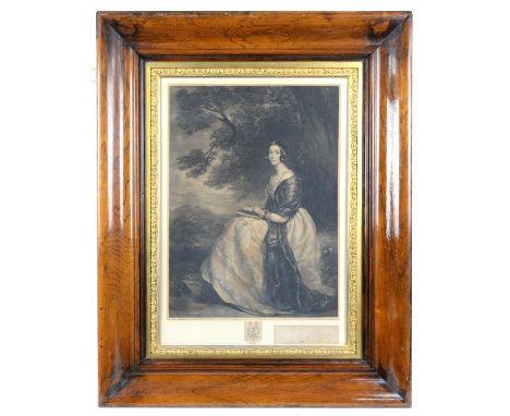 William Overend Geller (British, 1804-1881), portrait of a lady after Francis Grant. Engraving. Framed and glazed. Image size