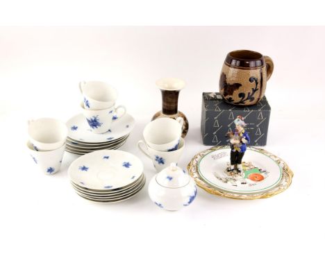 Rosenthal 'Rhapsody' part tea service, comprising six tea cups, six saucers, six side plates and a sugar bowl and cover, Napl