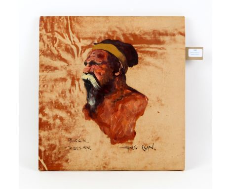 James Egan (Australian, twentieth century), portrait of an aboriginal man. Watercolour. Image size 41 x 39cm. 