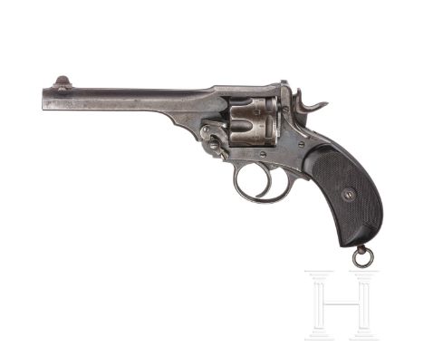 Webley Mark IV .455 Service Revolver, Polizei Rhodesien  Kal. .455 Webley, Nr. 112372, nummerngleich. Blanker Kipplauf, Länge