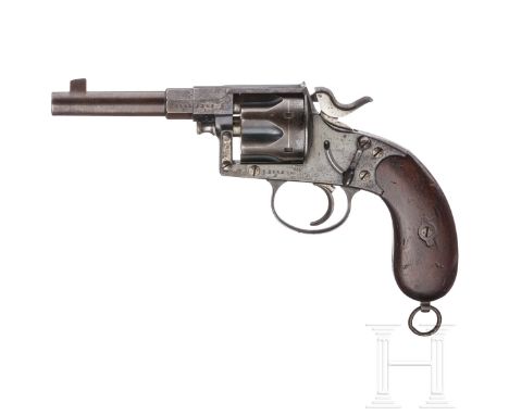 Reichsrevolver Mod. 1883, Erfurt, 1893  Kal. 10,6 mmDtOrd, Nr. 6345c, nummerngleich inkl. Schrauben. Blanker Lauf. Sechsschüs