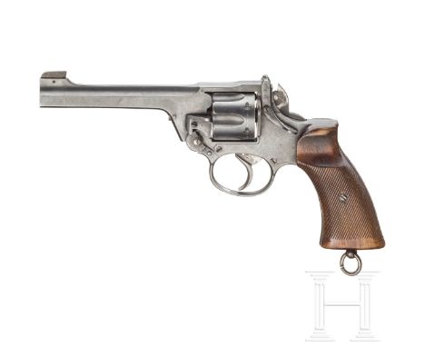 Enfield No.2 Mk1, Commando  Kal. .38 S&W, Nr. 4262, nummerngleich. Blanker Lauf. Ohne Hahnsporn, rechts am Rahmen bezeichnet 