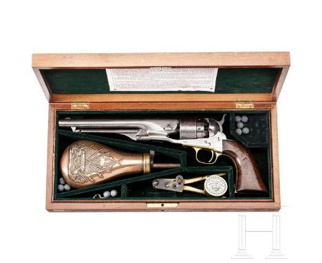 Perkussionsrevolver Colt Mod. 1860 Army, USA, 1862  Kal. .44 BlackPowder, Nr. 41631, nummerngleich. Rauer, leicht korrodierte