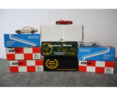 Seven boxed diecast models to include 3 x Starter featuring Mercedes 300 SLR Le Mans 1955 (in silver with decals, showing sig