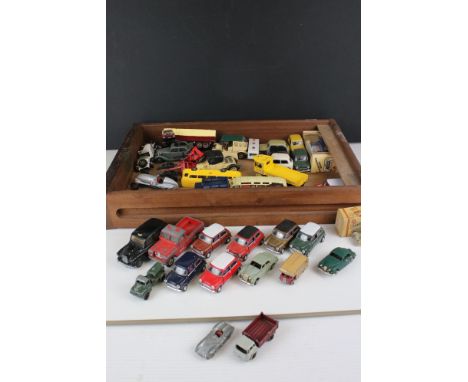 Around 40 mid 20th C onwards diecast models to include boxed Charbens Ford (poor box), Triang Spot On, Matchbox, Triang etc, 