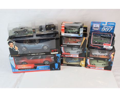 10 x Boxed and cased James Bond 007 diecast models to include 6 x Corgi featuring TY95401 Jaguar XKR, 2 x TY06901 Aston Marti