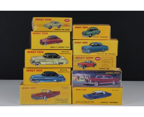 10 x Boxed Dinky Atlas Editions diecast models to include 533 Coupe Mercedes Benz 300 SE, 2 x 24 V Buick Roadmaster (in Turqu