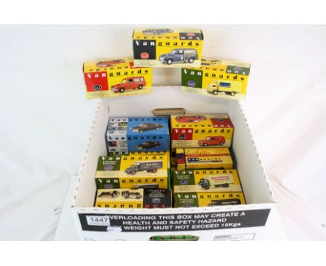 24 x Boxed Corgi Vanguard diecast models featuring VA066604 Ford Transit Van, VA16000 Carlsberg, WV2002 Whitbread Commercial 