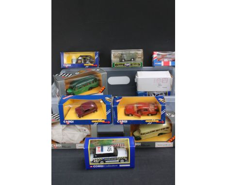 17 X Boxed Corgi diecast models to include CC82225 Austin Cooper Mini-Acropolis Rally 2003, 425 London Taxi, C949/3 Bedford t