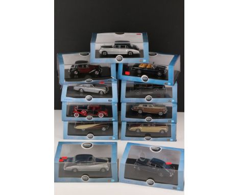 11 Boxed / cased 1:43 Oxford Automobile Company diecast models, vg overall 