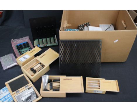 Quantity of construction building accessories to include Alpha Products a-bus mb120, various tools featuring boxed examples, 