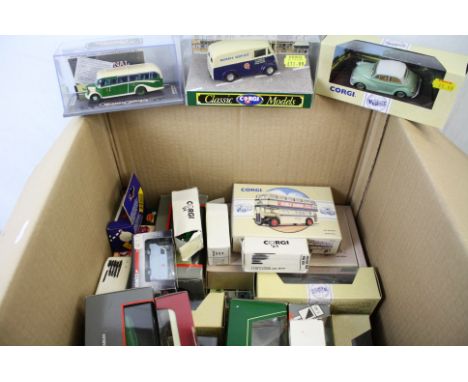 Approx. 30 x Boxed Corgi diecast models to include 97814 AEC Regal, 96891 Morris J Van, 97851 Bristol K6A Hants &amp; Dorset,