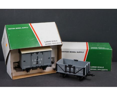 Two boxed BMS Accucraft UK Ltd Large scale items of rolling stock to include #3 R19-2C L&amp;BR Grey and #2 R19-1D L&amp;BR G