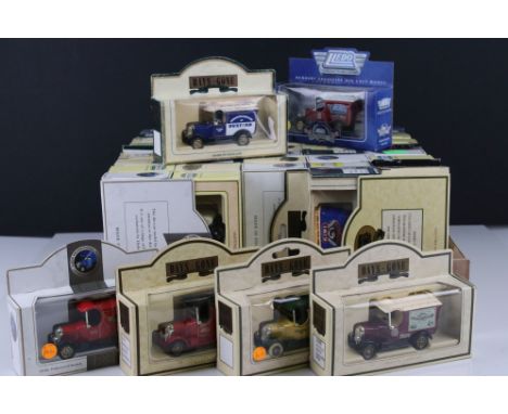 50 x Boxed Lledo Days Gone Bull Nose Morris Van diecast models, featuring 3 x 50001, 2 x 50008, 50015, 50010, 50014, etc 