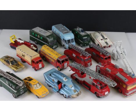 15 play worn mid 20th diecast models to include TV Mobile Control Room, 967 BBC TV Mobile Control Room, 968 BBC TV Roaming Ey