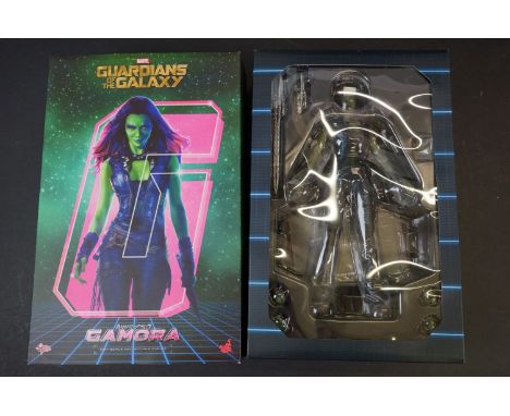 Boxed Hot Toys Movie Masterpiece Marvel 1/6 scale Guardians of the Galaxy Gamora figure, complete and excellent 