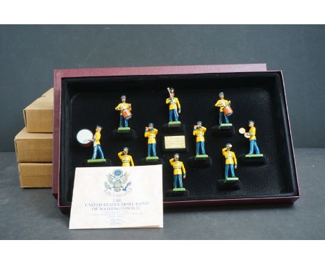 Three boxed ltd edn Britains metal figure sets to include 5185 1881 Seaforth Highlinders, 5391 The United States Army Band of