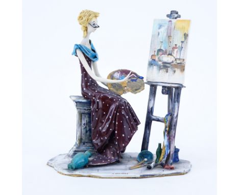 A. Colombo La Scricciolo Ceramic Figurine "Painter". Signed. Small losses. Measures 9-1/4" H. Shipping $95.00 (estimate $50-$