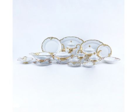 Two Hundred and Fifteen (215) Piece Walbrzych WLB3 Porcelain Dinner Service. Includes: 28 dinner plates 10-3/8" Dia., 28 sala