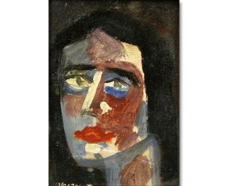Attributed to: Janos Miklos Vaszary, Hungarian (1867 - 1939) Oil on card "Portrait Of A Woman". Signed lower left. Good condi