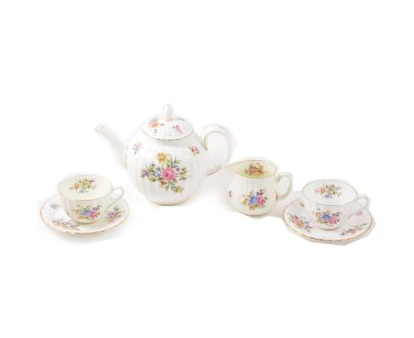A Royal Worcester Bone China tea service, Roanoke pattern, approximately twenty-place setting.