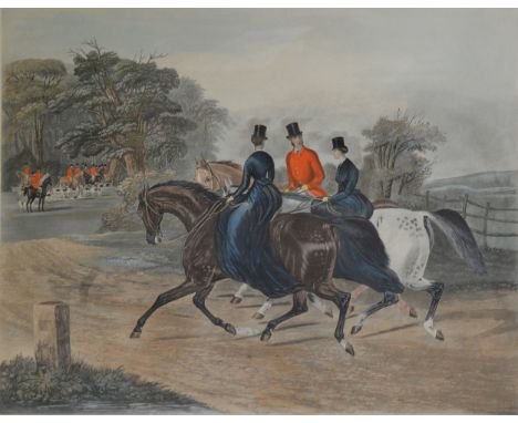 After Cecil Aldin The First Fence, Bernsford edition print and other hunting prints; and a print, Going to The Meet, (qty).