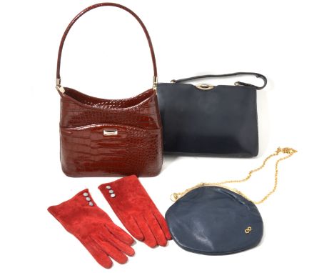 Vintage lace, nightgown, gloves and evening bags, two handbags Harrods, David Jones.