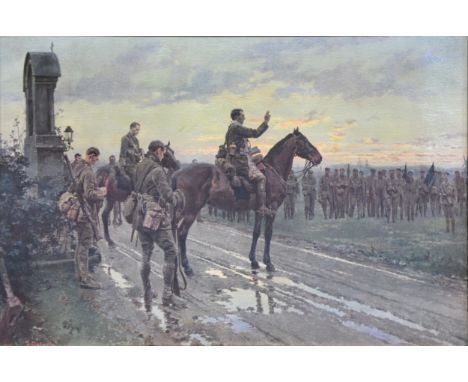Fortunino Matania, The Last General Absolution of the Munsters at Rue du Bois, On 8 May 1915, the eve of the Battle of Aubers