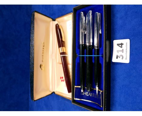 VINTAGE BURGUNDY SHEAFFER PEN & SHEAFFER SCHOOL SET 