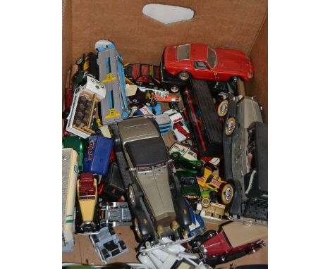 Die-cast vehicles -  Corgi Juniors car transporter, Carling vans; Burago Lancia Delta; others including Matchbox, Lledo and o