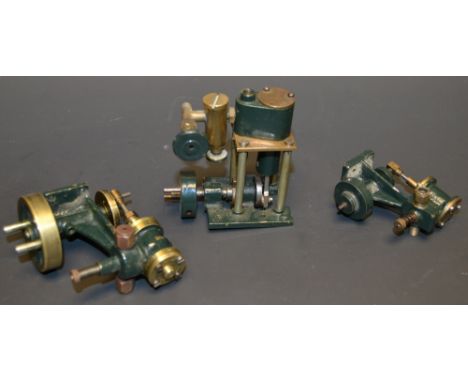 Engineering Miniatures - a steam driven single piston flywheel drive engine, others similar smaller (3)