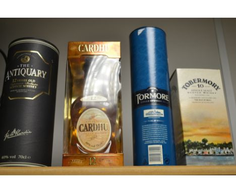 Cadhu Scotch Whisky, 12 years old, 40%, 75cl, boxed; others, Tobermory, Aged 10 years, 40%, 70cl, boxed; Tormore, Aged 12 yea